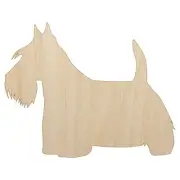 Scottish Terrier Scottie Dog Solid Unfinished Wood Shape Cutout for DIY Craft