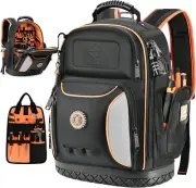 Tool Bag Backpack, 75 Pockets & Loops Heavy Duty Tools Organizer Bags/Hvac Tool