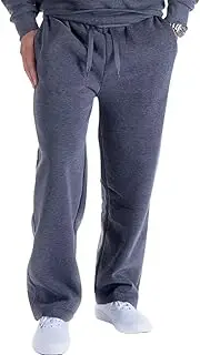 [LeeHanTon] Mens Sweatpants Open Bottom, Basic Long Baggy Sweatpants for Athletic Running, Wide Leg Sweatpants Comfortable