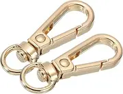 uxcell 10Pcs Swivel Lobster Clasps, Zinc Alloy Classic Swivel Trigger Snap Hooks, Push Gate Snap Hook Bag Clips for Lanyard DIY Crafts Making (3/8", Gold)