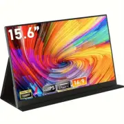 15.6'' 1080P HDR IPS USB-C PortableLaptop Monitors Smart Cover & Dual Speaker