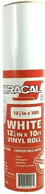 Oracal 651 12 X 10 FT Roll of Glossy White Adhesive backed Vinyl Cricut Crafts