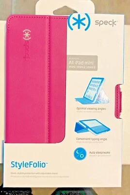 Speck Stylefolio Tablet Case iPad Mini 3 2 1 Fuchsia Pink Nickel Grey New