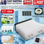 Silent Air Pump Large Aquarium Fish Tank Pump Hydroponic Oxygen 4 Outlet 8W Pump