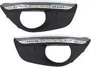 Daytime Running Light DRL Compatible with Hyundai Santa Fe Santafe 2010 2011 2012 L LED Fog Lamp Cover with Yellow Turning Signal Functions(White and Yellow)