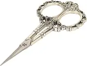 Vintage Sewing Scissors, Stainless Steel Precision Needlework Embroidery Scissors Small Craft Thread Scissors Tip Scissor for Crafting DIY Tool, Ergonomic Design, Lightweight