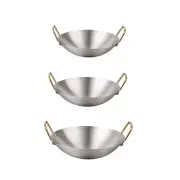 Stainless Steel Wok Frying Pan Multifunctional Stovetop Restaurant Dry Pot Stir