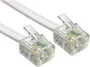 5m ADSL Cable - Premium Quality/Gold Plated Contact Pins/High Speed Internet Broadband/Router or Modem to RJ11 Phone Socket or Microfilter/White