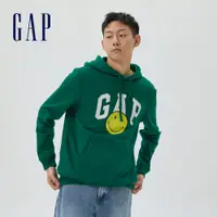 在飛比找蝦皮商城優惠-Gap 男裝 Gap x SMILEY聯名 Logo刷毛帽T