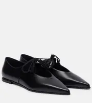 [Max Mara] Max Mara Laceup leather flats AU 5.5 black