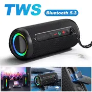 Stereo Bass Subwoofer Music Wireless Outdoor Portable TWS Bluetooth RGB Speaker