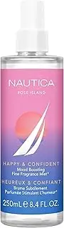 Nautica Rose Island Fragrance Hair and Body Mist for Women, Mood-Boosting Perfume, Happy & Confident, Amber Floral Fragrance, Vegan Formula, Long Lasting Scent, 8.4oz