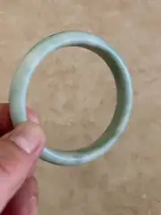 Gorgeous Light Green Jade Bangle Bracelet Taiwanese Jade Nephrite Grade A 56 mm
