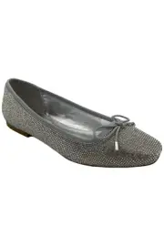 Steve Madden Women's Steffie Rhinestone Ballet Flat Silver