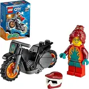 LEGO 60311 City Stuntz Fire Stunt Bike Show with Flywheel-Powered Toy Motorbike with Firefighter Racer Minifigure, for Kids 5 Plus Years Old