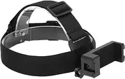 Adjustable Black Head Strap Mount Holder with Comfortable Foam for Action Camera and Mobile Phone, 120 Degree Flip Function for Outdoor Sports Enthusiasts