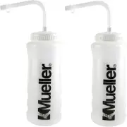 Mueller Quart Bottle w/Straw, Natural Color w/ Black Letters (2-Pack)