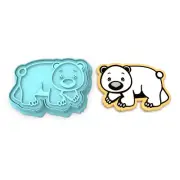 Polar Bear Cookie Cutter & Stamp #1 |Winter Bears Artic Iceberg Snow Snowing Ice