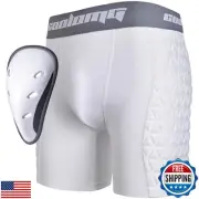 COOLOMG Mens Adult Baseball Sliding Shorts with Athletic Cup Padded Slider Sh