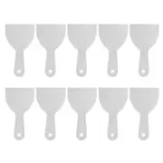 10pcs Putty Scraper 3.9" Width 2mm Thin Flexible Plastic Putty Knife Gray