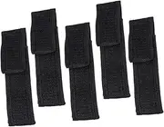 GAROZATION 5Pcs Mini Flashlight Storage Pouch Wear Resistant Cloth Torch Case for Outdoor Activities Lightweight and Portable Torch Holder Bag Black