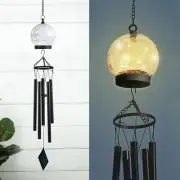 42 Inch Wind Chimes Outdoor Solar Lights, 15 Twinkle Warm White LED Large Sym...