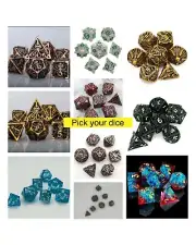 RPG / DnD / Pathfinder Dice Set - Choose your set Dragon Octopus Bone Resin