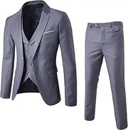 [Maiyifu-GJ] Men's 3 Piece Slim Fit Suit Set Casual Bussiness Suit Jacket Vest Pants Sets Formal Wedding Prom Tuxedo Suits