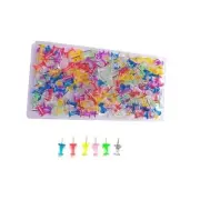200pcs Push Pins,Clear Multiple Colors Push Pins, Bulletin Board Thumb Tacks