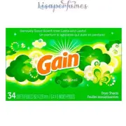 Gain Dryer Sheets Original 34 Sheets NIB