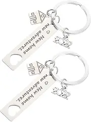 [LIFKOME] 4 Pcs Housewarming Keychain Stainless Steel Key Ring New House Key Chain Bag Pendant New House Key Pendant Key Chain 2022 Keychain Decor Metal Key Chain Key Circle Key Holder