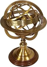 11" Antique Brass Armillary Celestial Globe Vintage Zodiac Armillary Brass Sphere Globe Nautical Ship Pirate's Armillary Table Decor gift