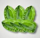Melamine Green Banana Leaf Shape Plates - 27 cm -set of 12