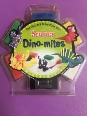 Shape & Bake Clay Kit Sculpey dino-mites Repositionable! Dinosaurs Six Bars NOS
