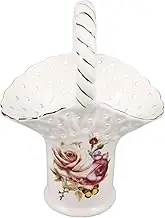 FUNNETOYU Floral Pattern Ceramic Utensil Holder Decorative Reusable Chopstick Holder with Draining Hole for Kitchen Decor and Home Organization