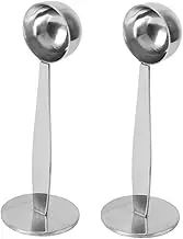 Milisten 2pcs Vintage Stainless Scoop with Long Handle Dual Head Measuring Spoon for Accurate Coffee and Tea Measurement in Kitchen