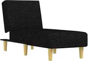 Chaise Longue - Black Fabric Lounge Chair for Indoor Living Room, Comfortable & Stylish Reading Sofa Bed, Durable Modern Design