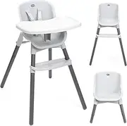 Polly Zest Evolutionary High Chair for Children from 6 Months to 40 kg, High Chair with Washable Seat, 5-Point Harness and Detachable Tray, Compact Closure, Lightweight and Reduced Occupancy