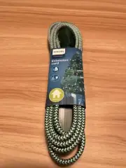 Philips Home Power 3 Outlet Braided 8 Foot Extension Cord Green/White