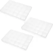 Toyvian 3Pcs Fishing Tackle Organizer Box with Compartments Transparent Storage for Hooks Baits and Accessories Durable Material Compact and Portable for Fishing