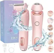 Electric Shaver for Women Bikini Trimmer Wet Dry Use 2 in 1 Silk Glide Epilator (Pink)