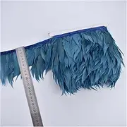 YUMAO 10Meters/Lot Shred Goose Feathers Trims Geese Natural White Pheasant Feather for Crafts Fringe Ribbon Plumas Headdress Carnival 0216 (Color : Navy)