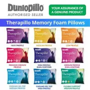 DUNLOPILLO Therapillo Memory Foam Pillows Low/Medium/High/Geltop/Dual Contour