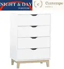 new Alma Scandi 4 Drawer Tallboy Chest TwoTone CONTEMPO RANGE