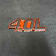 1x Red 4.0L Black Metal Emblem Decal Sticker Badge Auto Performance Turbo Pickup (for: Renault)