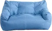 UYSOFRCV Bean Bag Sofa Cover (No Filler) Extra Large Lazy Lounger Premium Cotton Canvas Chair Indoor Seat Bag Cushion Measures Bags for Kids and Adults,Blue