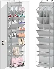 Extra Large Hanging Shoe Storage Organizer, Clear Over the Door Shoe Organizer, Fit 20 Pairs Shoe Holder for Sneakers Boots Storage - 172x42cm