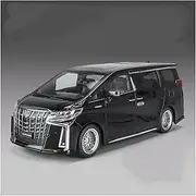 Scale Finished Model Car 1:18 Scale for Toyota Alphard MPV Exquisite Metal Model Car Collection Car Display Souvenir Die-cast Vehicle(Black)