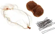 EXQUIMEUBLE 1set Invisible Hair Bun Elastic Mesh Hair Nets for Ballet Dance Professional Accessories for Women Shaped Clips Quick