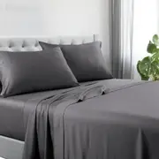 Somerset 1200TC Hotel Quality Soft Cotton Rich Sheet Sets Pillowcases Silky Touch Single Charcoal